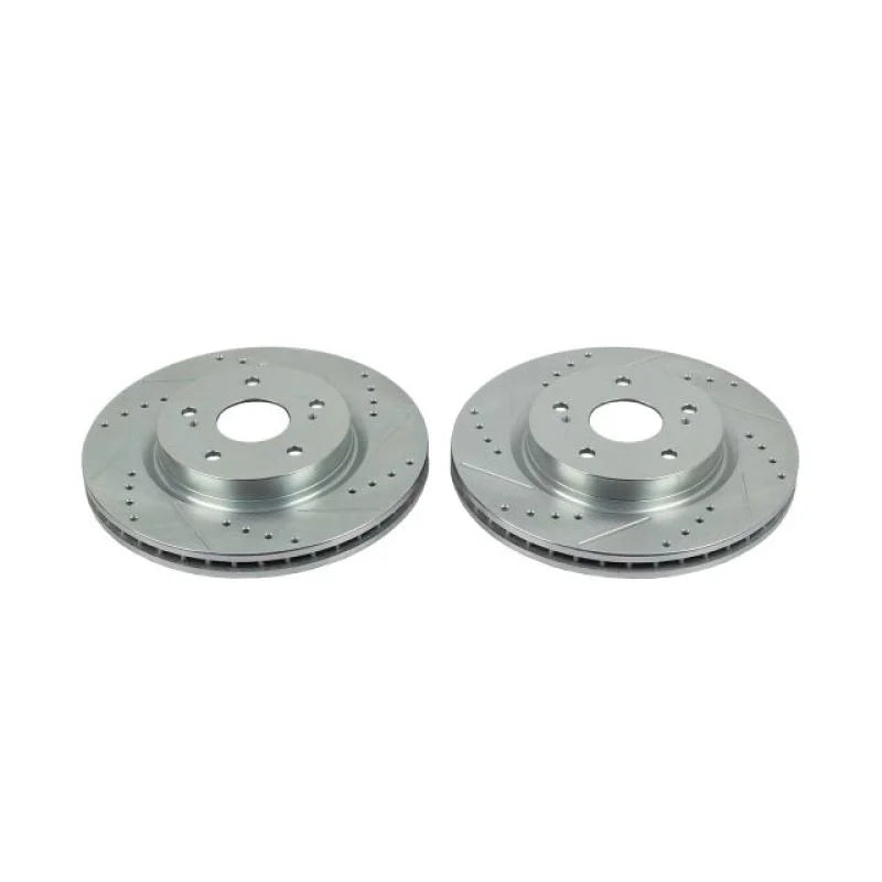 PowerStop Front Evolution Drilled & Slotted Rotors - Pair fits 2006-2013 Suzuki Grand Vitara - Main Product View