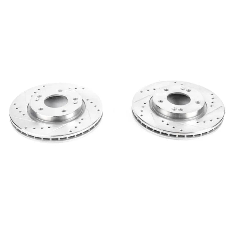 PowerStop Front Evolution Drilled & Slotted Rotors - Pair fits 2007-2010 Hyundai Elantra - Main Product View