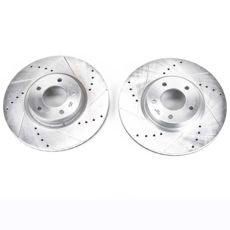 PowerStop Front Evolution Drilled & Slotted Rotors - Pair fits 2007-2013 Mazda 3 Mazdaspeed - Main Product View