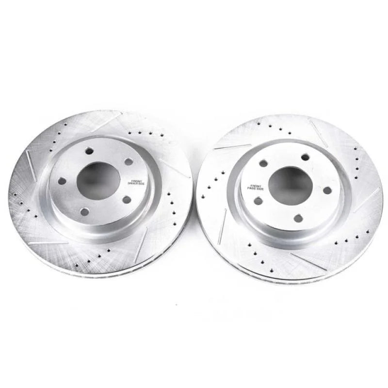PowerStop Front Evolution Drilled & Slotted Rotors - Pair fits 2007-2013 Nissan Altima - Main Product View