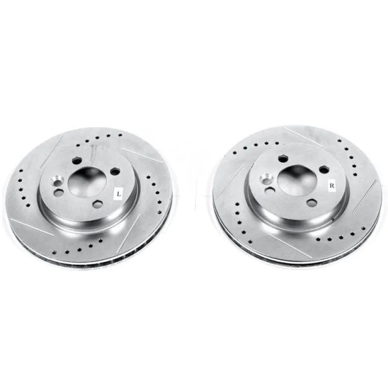 PowerStop Front Evolution Drilled & Slotted Rotors - Pair fits 2007-2016 Mini Cooper - Main Product View