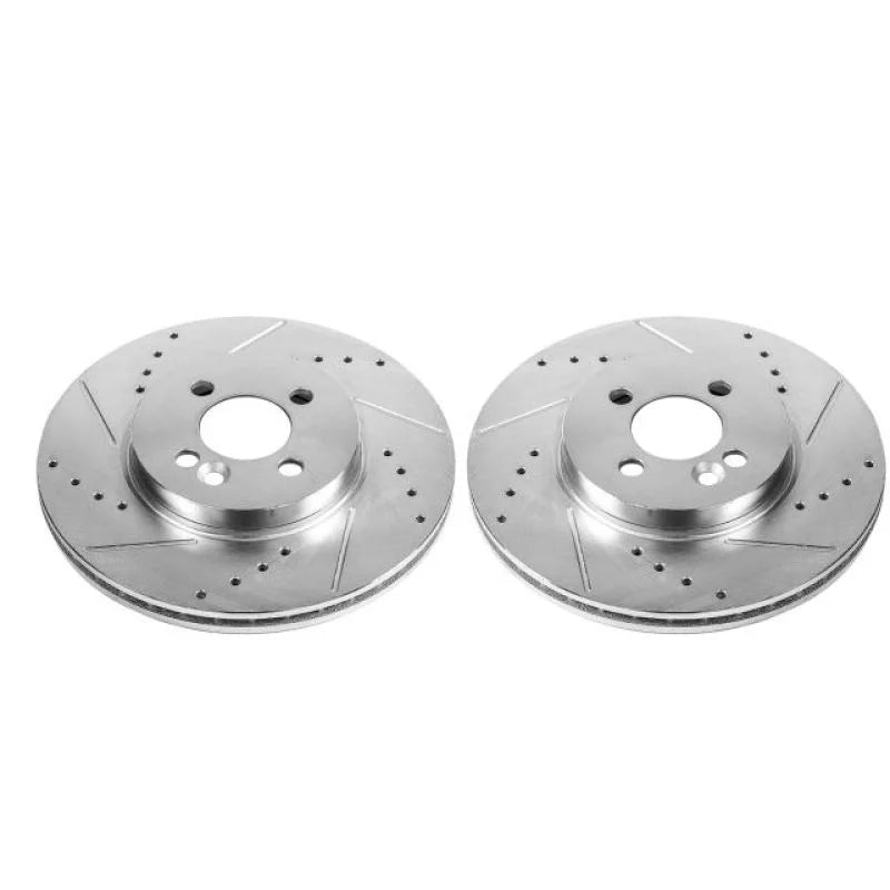 PowerStop Front Evolution Drilled & Slotted Rotors - Pair fits 2007-2016 Mini Cooper - Main Product View