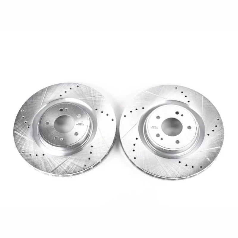 PowerStop Front Evolution Drilled & Slotted Rotors - Pair fits 2008 2010-2015 Mitsubishi Lancer - Main Product View