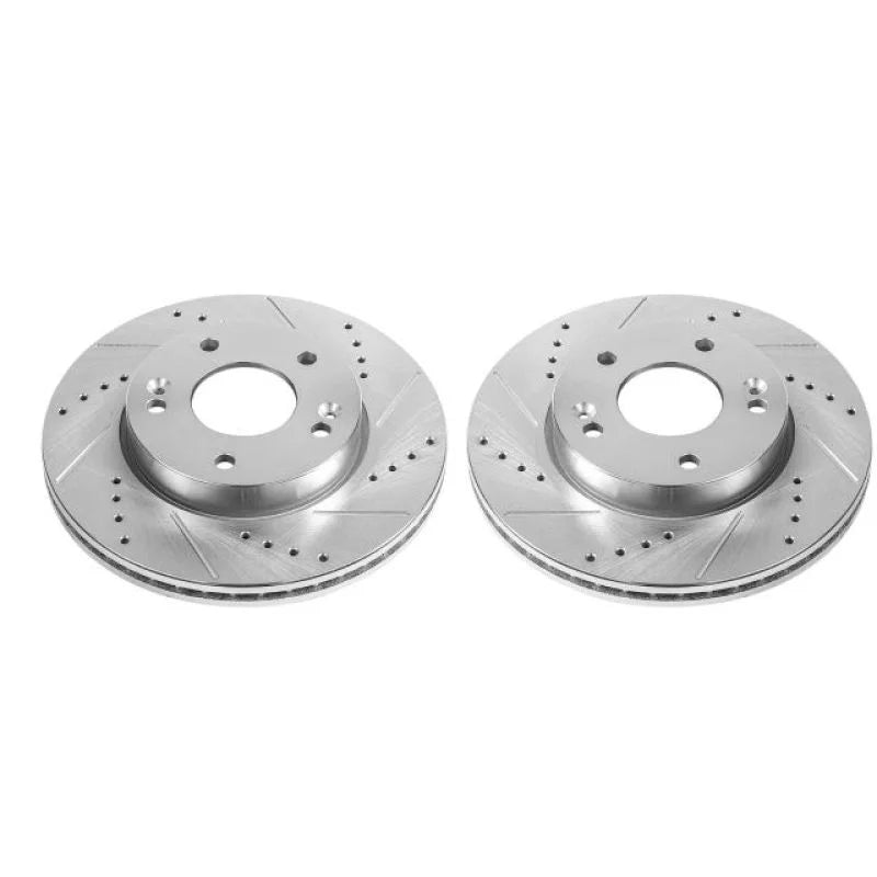 PowerStop Front Evolution Drilled & Slotted Rotors - Pair fits 2010-2011 Kia Soul / Soul ! - Main Product View