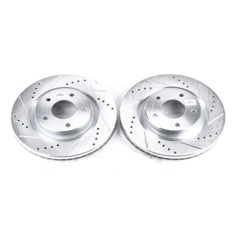 PowerStop Front Evolution Drilled & Slotted Rotors - Pair fits 2011-2019 Nissan Juke / Sentra - Main Product View