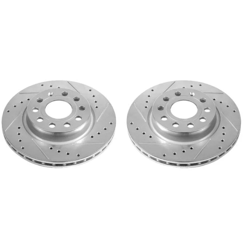 PowerStop Front Evolution Drilled & Slotted Rotors - Main Product View