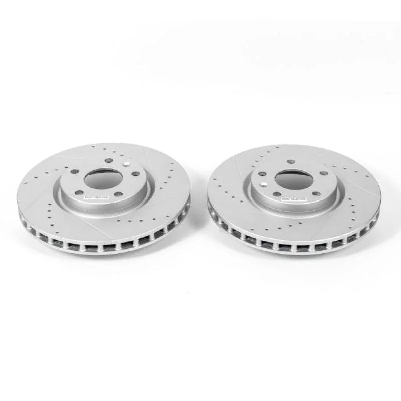 PowerStop Front Evolution Drilled & Slotted Rotors - Pair fits 2014-2019 Chevrolet Corvette Stingray - Main Product View