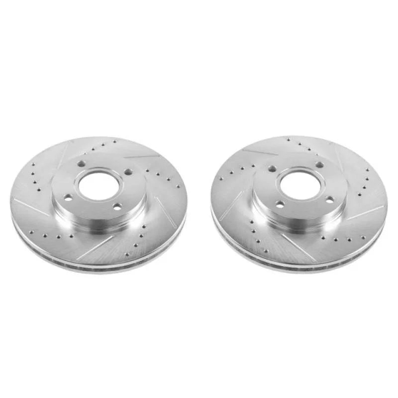 PowerStop Front Evolution Drilled & Slotted Rotors - Pair fits 2014-2019 Ford Fiesta ST - Main Product View