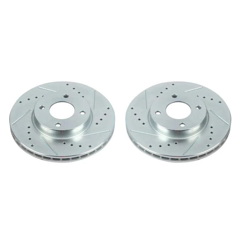 PowerStop Front Evolution Drilled & Slotted Rotors - Pair fits 2018-2025 Nissan Kicks / Versa - Main Product View