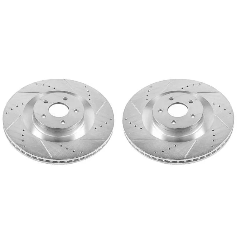 PowerStop Front Evolution Drilled & Slotted Rotors - Pair fits Ford Focus / 2016-2018 Ford Focus RS - Main Product View