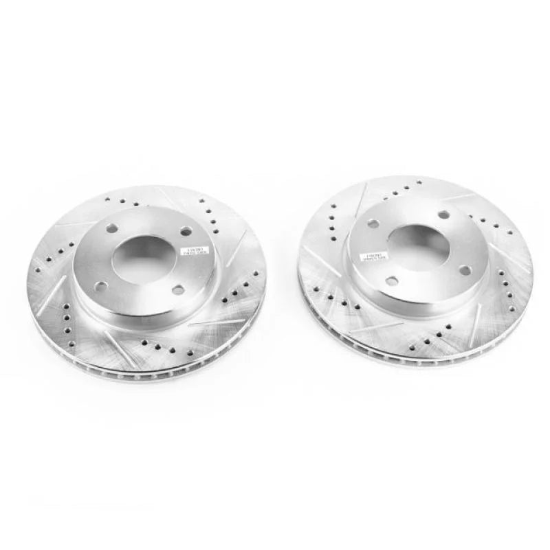 PowerStop Front Evolution Drilled & Slotted Rotors - Pair fits Nissan Versa / 2009-2011 Nissan Versa 1.6 - Main Product View