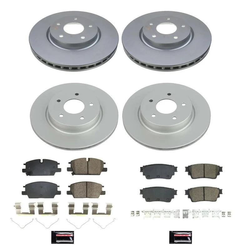 PowerStop Front & Rear Z17 Coated Brake Kit fits 2021-2024 Nissan Rogue