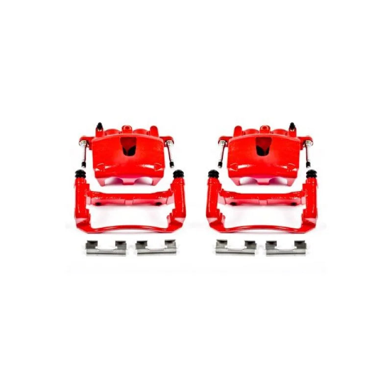 PowerStop Front Red Calipers w/Brackets - Pair fits 2005-2010 Jeep Commander / Grand Cherokee - Main Product View