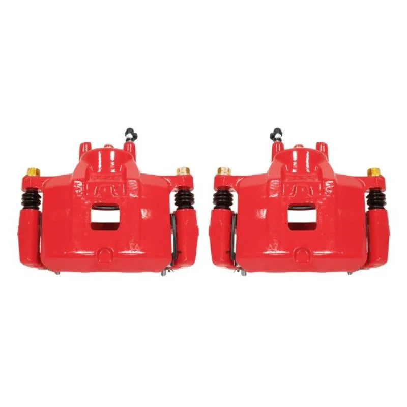 PowerStop Front Red Calipers w/Brackets - Pair fits 2007-2012 Dodge Caliber - Main Product View