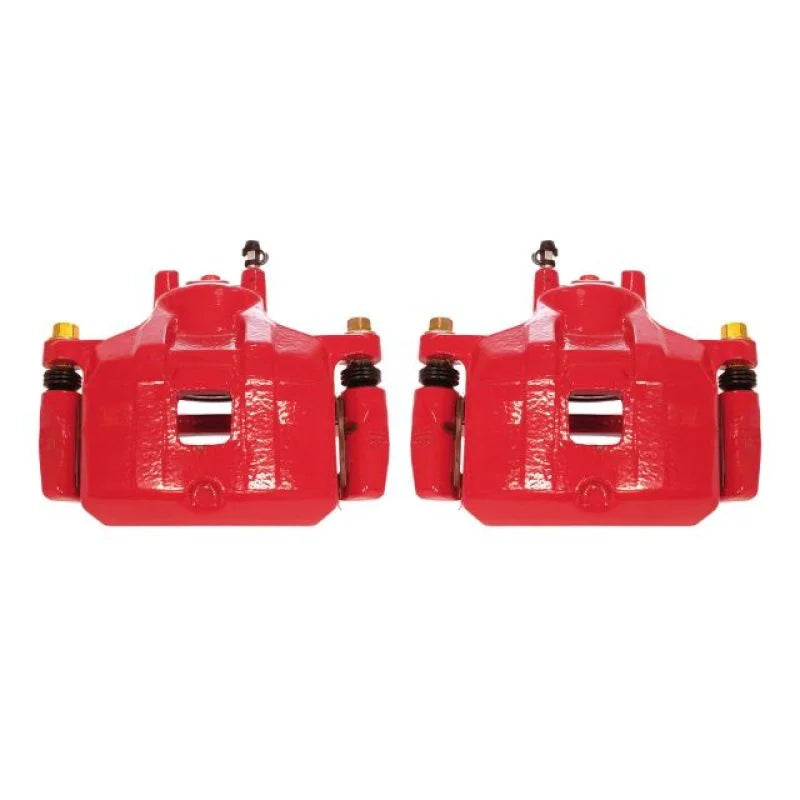 PowerStop Front Red Calipers w/Brackets - Pair fits 2008-2017 Mitsubishi Lancer - Main Product View