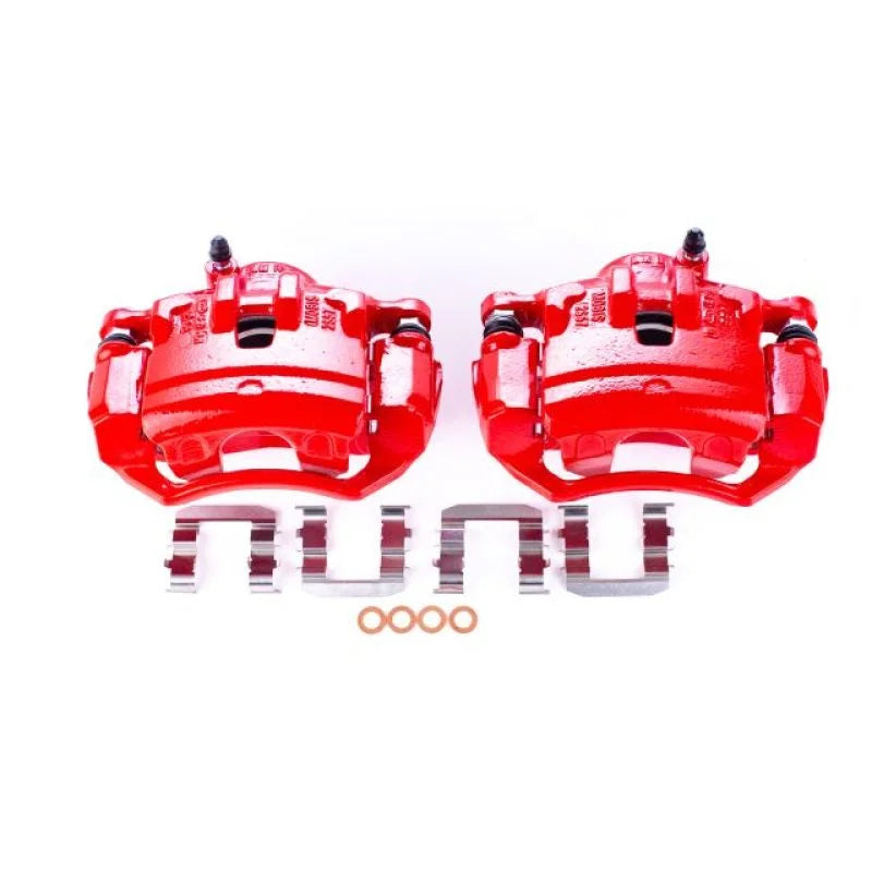 PowerStop Front Red Calipers w/Brackets - Main Product View