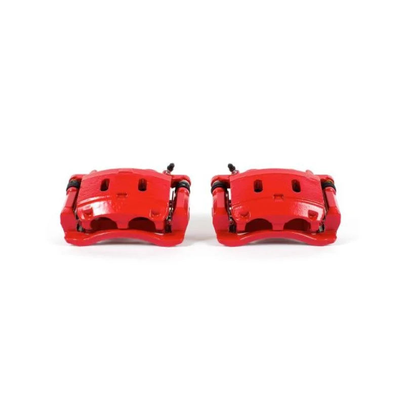 PowerStop Front Red Calipers w/Brackets Pair fits 2006-2013 Infiniti QX56 / 2014-2019 Infiniti QX80 / 2006-2009 Nissan Arm...