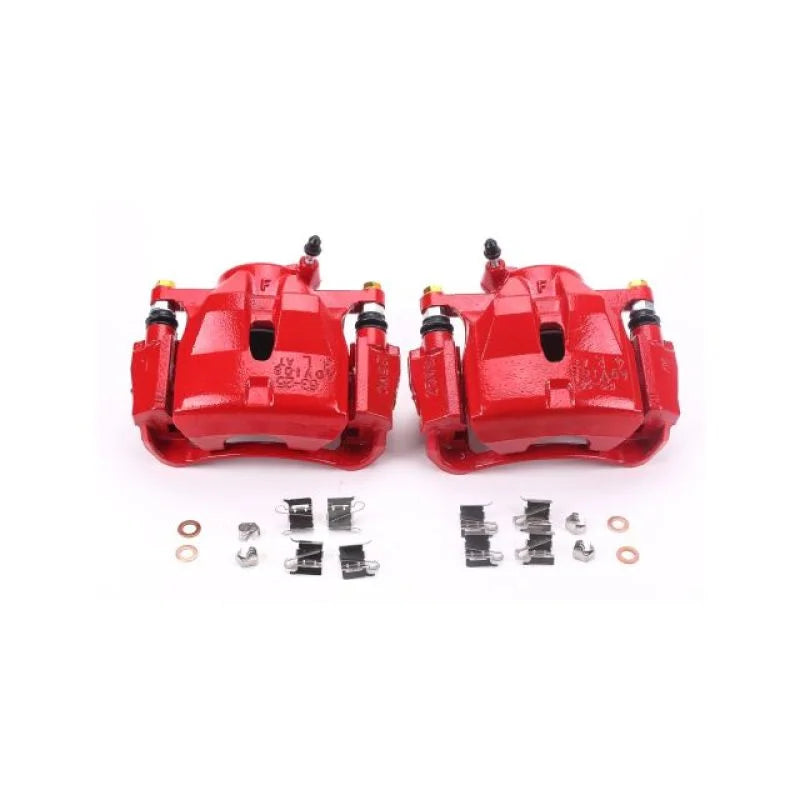 PowerStop Front Red Calipers w/Brackets Pair fits 2010-2012 Lexus HS250H / 2008-2015 Scion xB / 2012-2017 Toyota Prius V /...
