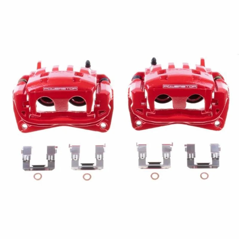 PowerStop Front Red Calipers w/Brackets Pair fits 2013-2016 Scion FR-S / 2013-2020 Subaru BRZ LIMITED / 2013-2019 Subaru B...