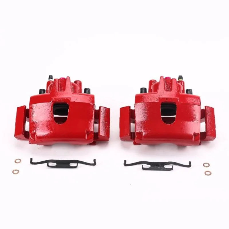 PowerStop Front Red Calipers w/Brackets Pair fits Chrysler Town / 2001-2007 Chrysler Town & / 2003 Chrysler Voyager LX / 2...