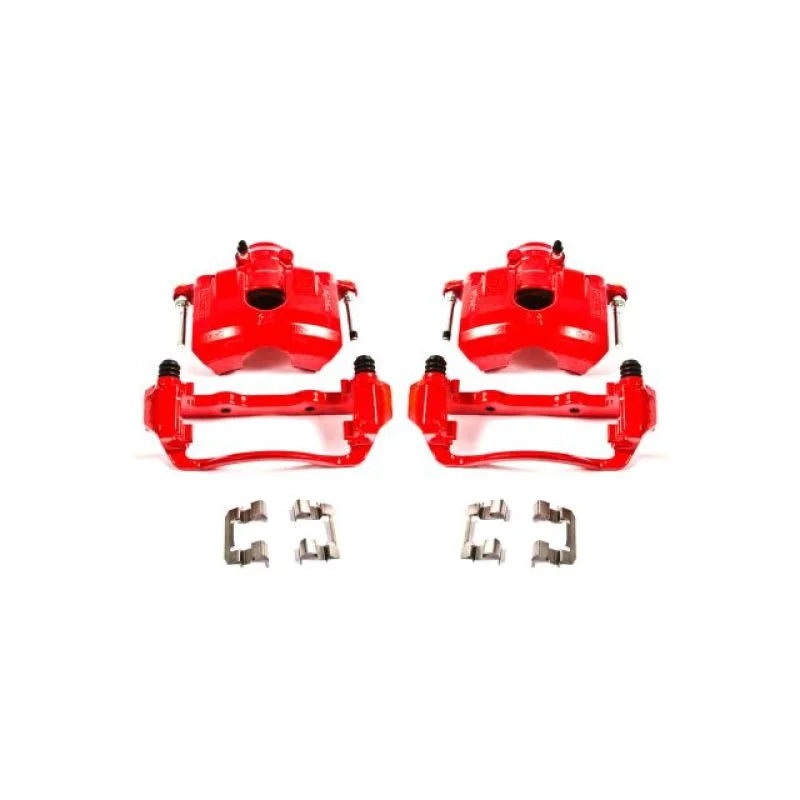 PowerStop Front Red Calipers w/Brackets - Main Product View