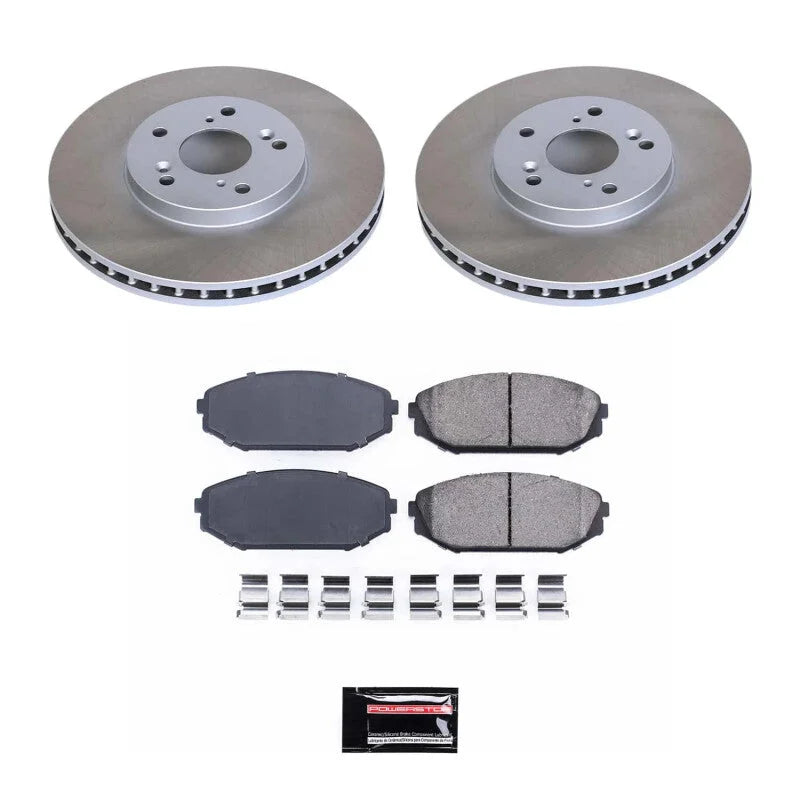 PowerStop Front Semi-Coated Rotor Kit fits 2001-2002 Acura MDX / 1999-2002 Honda Odyssey CARGO / 1999-2004 Honda Odyssey E...