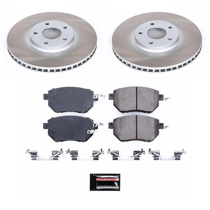 PowerStop Front Semi-Coated Rotor Kit fits 2003-2005 Infiniti FX35 / 2003-2005 Infiniti FX45 / 2005 2006 Nissan Altima SE-...
