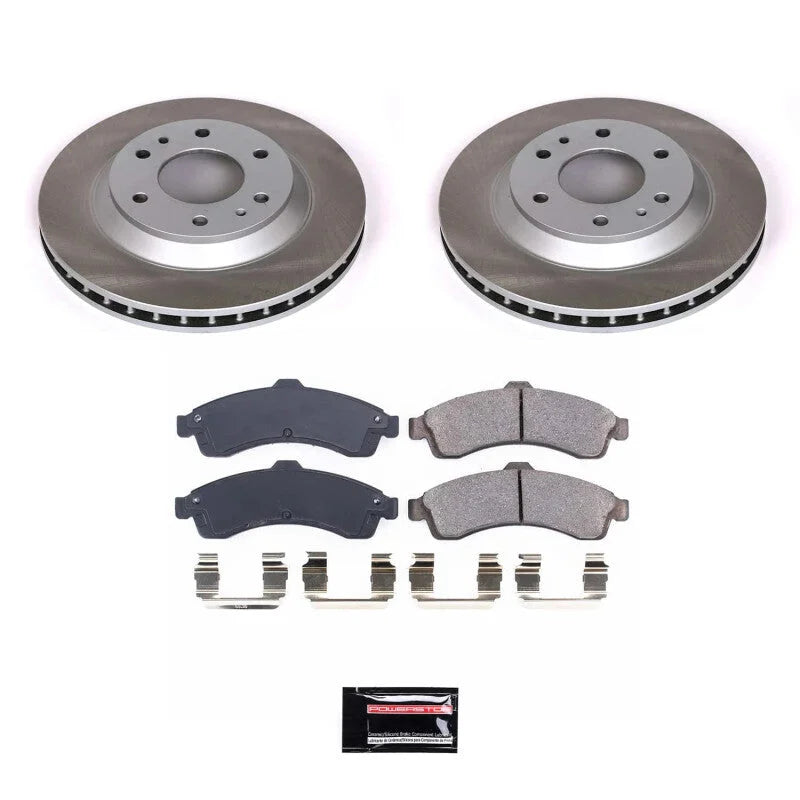 PowerStop Front Semi-Coated Rotor Kit fits 2004 2005 Buick Rainier Cxl / 2002-2005 Chevrolet TrailBlazer LS / 2002 2003 Ch...