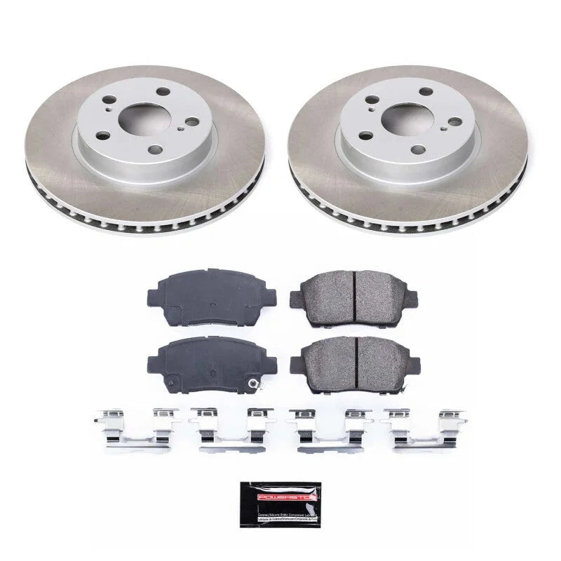 PowerStop Front Semi-Coated Rotor Kit fits 2004-2009 Toyota Prius / 2007-2009 Toyota Prius Touring