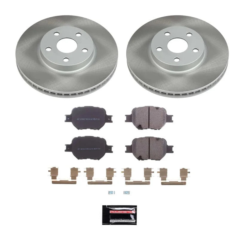 PowerStop Front Semi-Coated Rotor Kit fits 2005-2010 Scion TC / 2007 2008 Scion TC Spec / Toyota Celica / 2001-2005 Toyota...