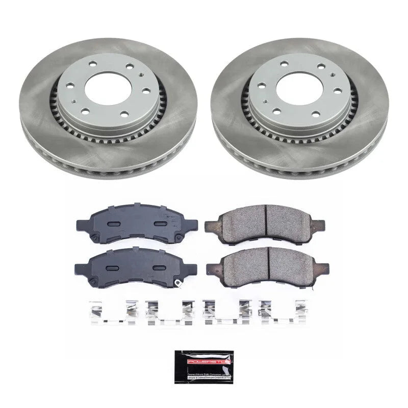 PowerStop Front Semi-Coated Rotor Kit fits 2006-2007 Buick Rainier Cxl / 2006-2009 Chevrolet TrailBlazer / 2006-2009 GMC E...
