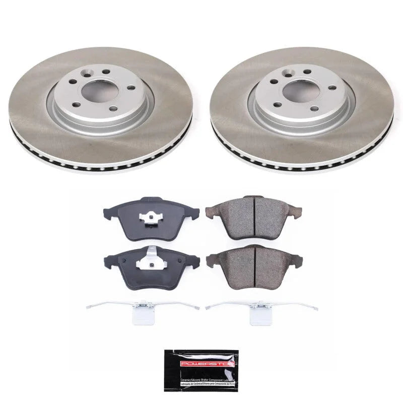 PowerStop Front Semi-Coated Rotor Kit fits 2006-2013 Volvo C70 / 2004-2011 Volvo S40 / 2005-2011 Volvo V50