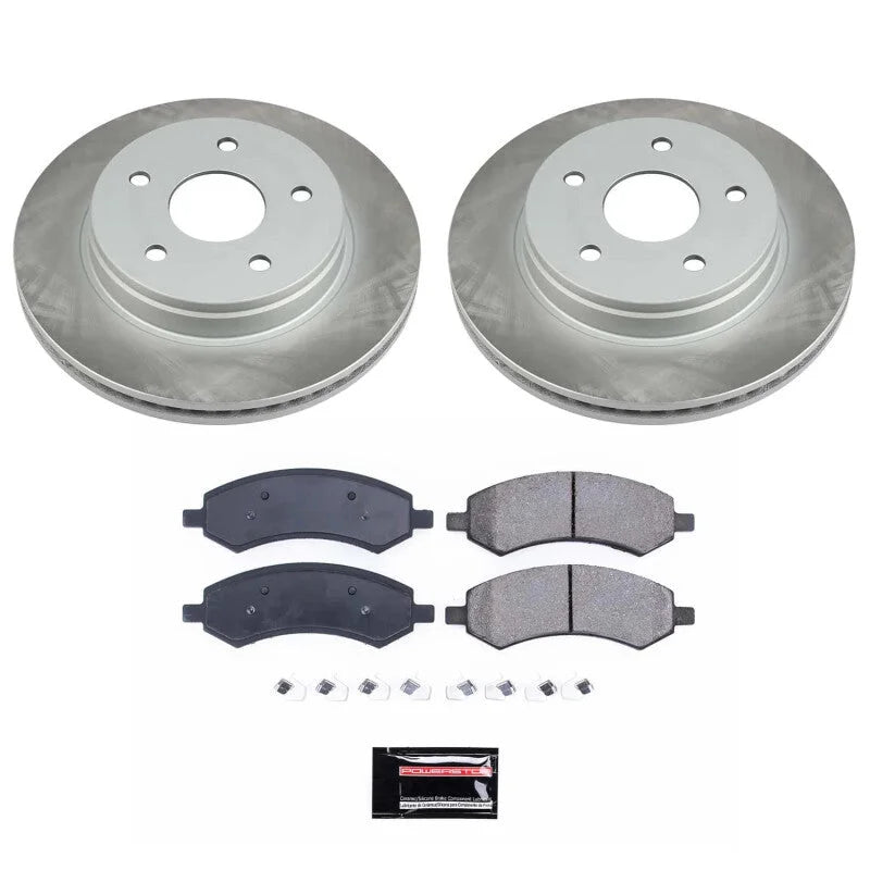 PowerStop Front Semi-Coated Rotor Kit fits 2007-2009 Chrysler Aspen LIMITED / 2007 2008 Dodge DURANGO Adventurer / 2007-20...