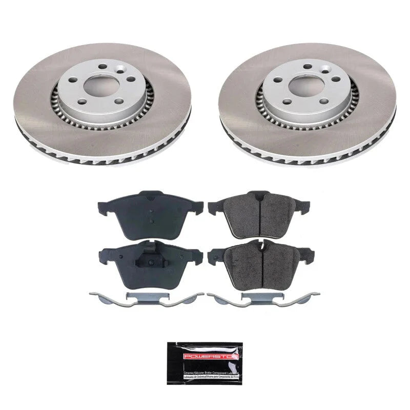 PowerStop Front Semi-Coated Rotor Kit fits 2007-2014 Volvo S60 / S80