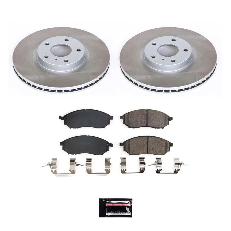 PowerStop Front Semi-Coated Rotor Kit fits 2008-2012 Infiniti EX35 / 2013 Infiniti EX37 / 2011-2012 Infiniti G25 / 2005-20...
