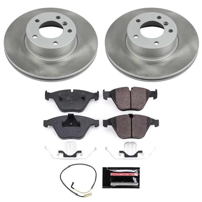 PowerStop Front Semi-Coated Rotor Kit fits 2009-2010 BMW 328I xDrive / 2008 BMW 328XI