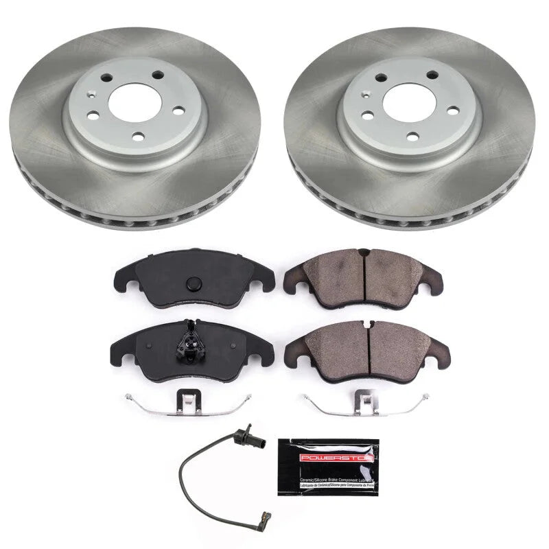PowerStop Front Semi-Coated Rotor Kit fits 2009-2011 Audi A4 / 2009-2011 Audi A4 Quattro / 2010-2011 Audi A5 / 2008-2011 A...