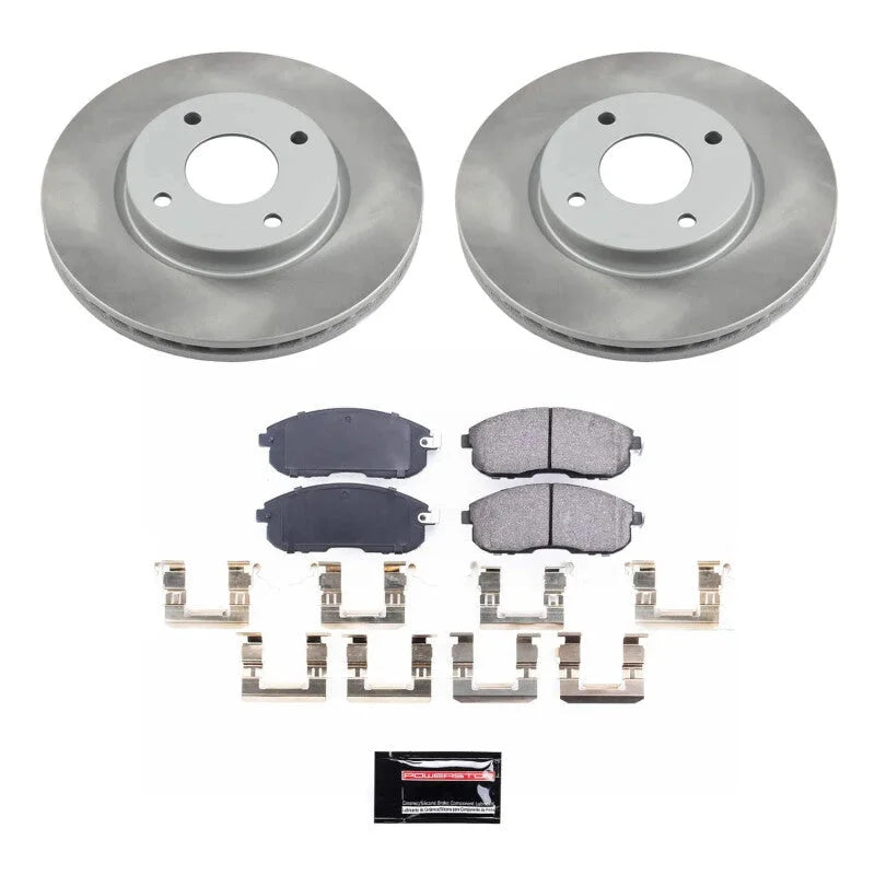 PowerStop Front Semi-Coated Rotor Kit fits 2009-2014 Nissan Cube / 2007-2012 Nissan Sentra / 2007-2012 Nissan Versa