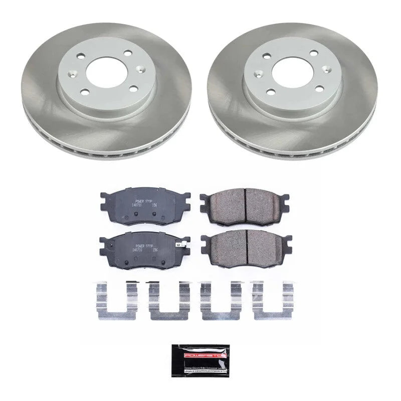 PowerStop Front Semi-Coated Rotor Kit fits 2010 Hyundai Accent Blue / 2011 Hyundai Accent GL / 2006-2011 Hyundai Accent Gl...