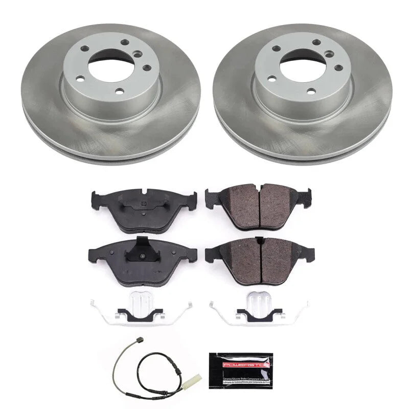 PowerStop Front Semi-Coated Rotor Kit fits 2011-2013 BMW 328I