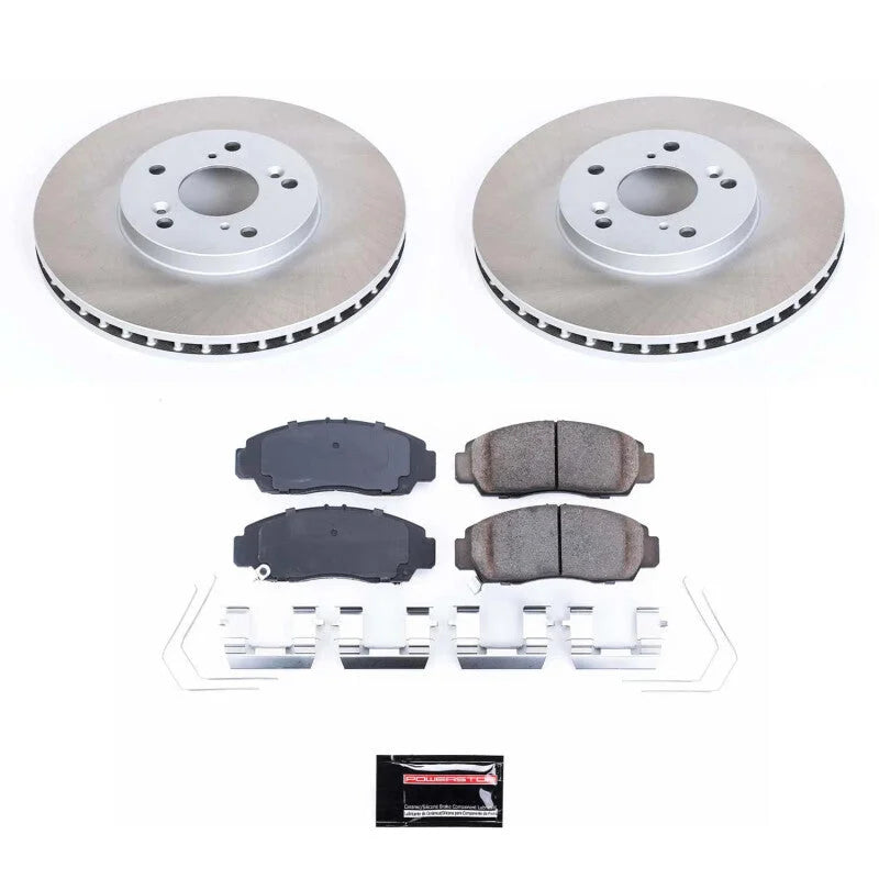 PowerStop Front Semi-Coated Rotor Kit fits 2011-2014 Acura TSX / 2012-2014 Acura TSX Special Edition / 2011-2012 Honda Acc...