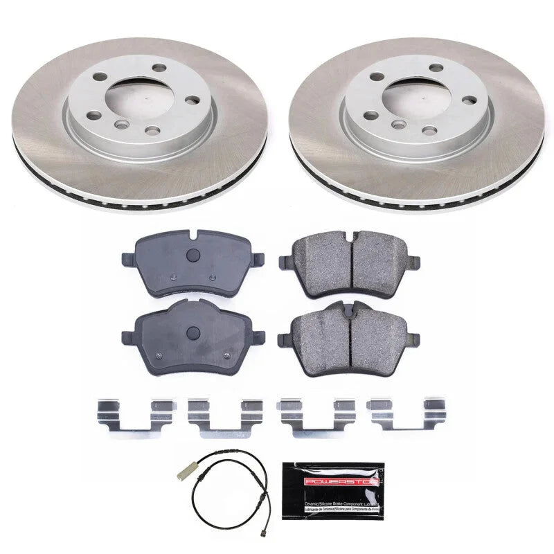 PowerStop Front Semi-Coated Rotor Kit fits 2011-2016 Mini Cooper Countryman / 2013-2016 Mini Cooper Paceman