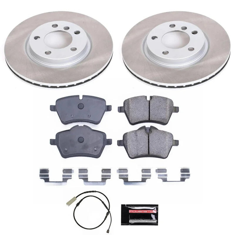 PowerStop Front Semi-Coated Rotor Kit fits 2011-2016 Mini Cooper Countryman / 2013-2016 Mini Cooper Paceman