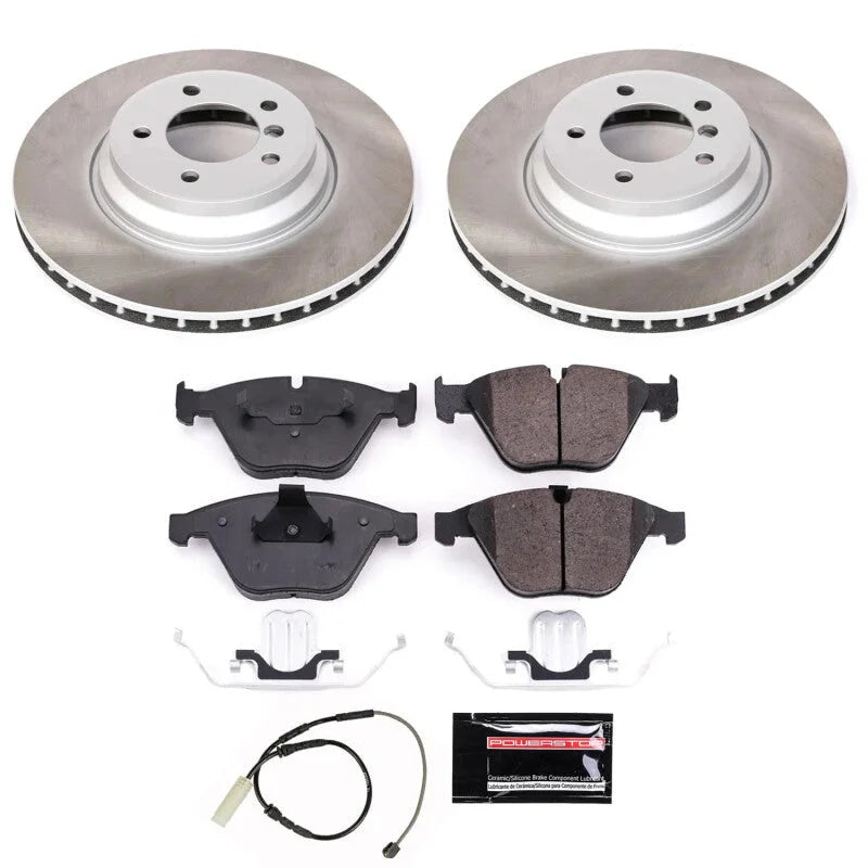 PowerStop Front Semi-Coated Rotor Kit fits 2011 BMW 335D / 2011-2013 BMW 335I / 2013 BMW 335I xDrive / 2011-2013 BMW 335IS