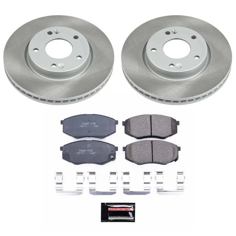 PowerStop Front Semi-Coated Rotor Kit fits 2011 Hyundai Tucson GL / 2010-2011 Hyundai Tucson Gls / 2011 Kia Sportage