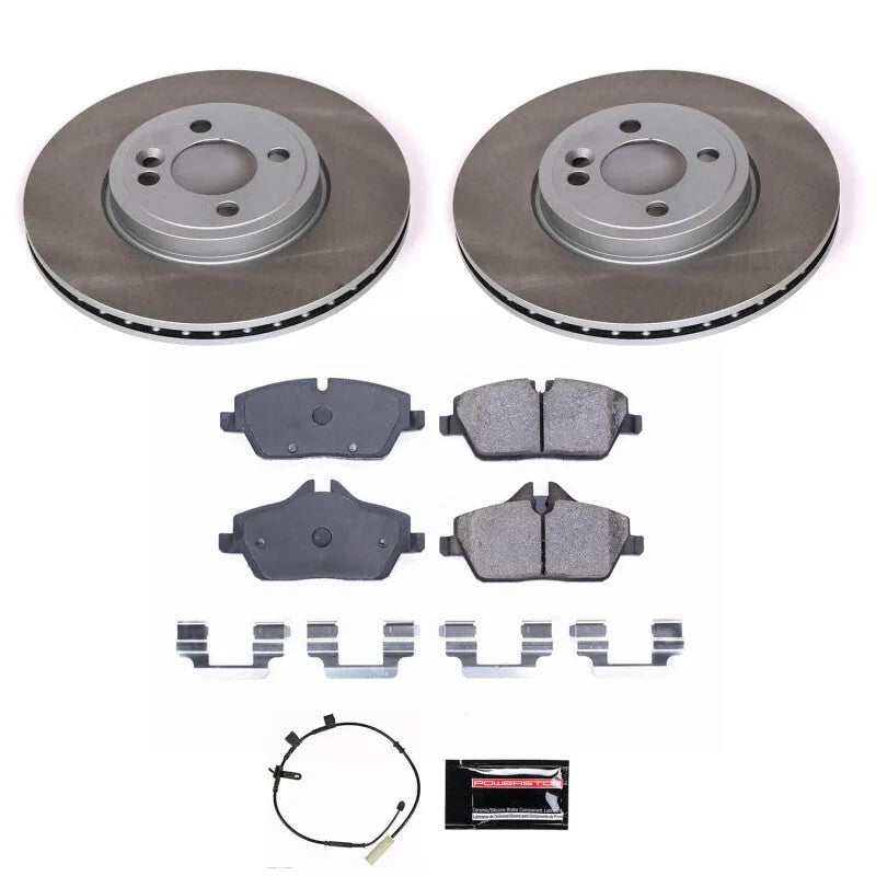 PowerStop Front Semi-Coated Rotor Kit fits 2011 Mini Cooper / 2011 Mini Cooper S