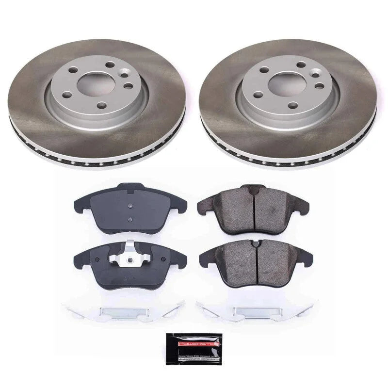 PowerStop Front Semi-Coated Rotor Kit fits 2012-2015 land Rover Range Rover / 2012-2014 Volvo S60 T5 / 2011-2014 Volvo S60...