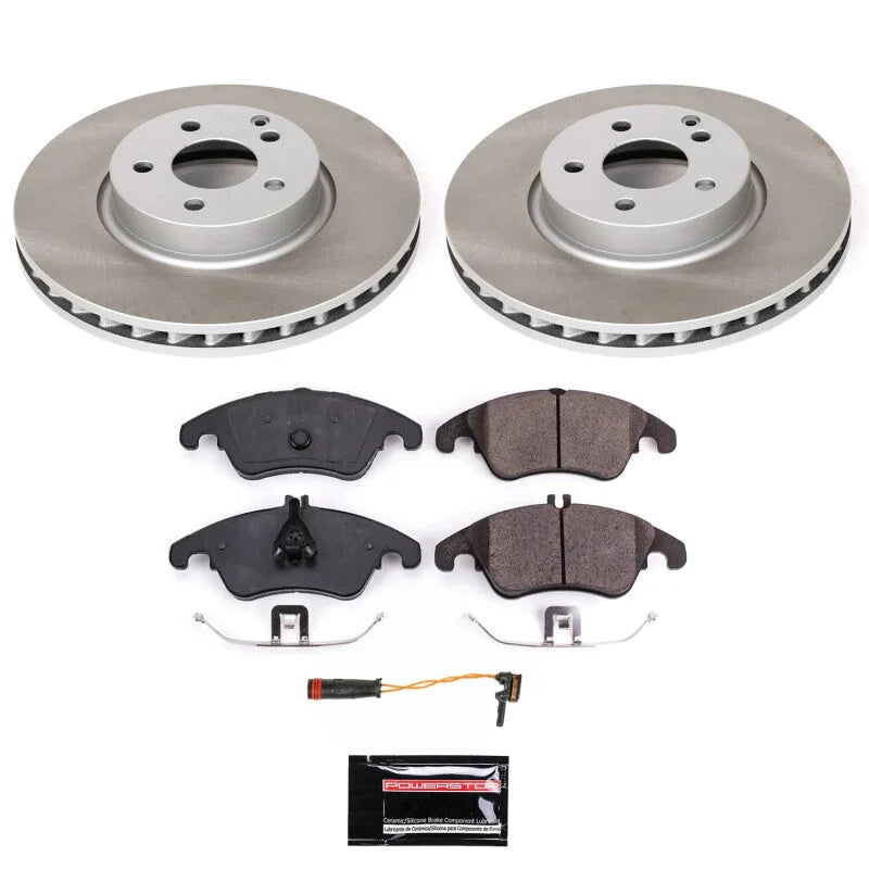 PowerStop Front Semi-Coated Rotor Kit fits 2013 2014 Mercedes-Benz C300 / 2008-2015 Mercedes-Benz C350 / 2014-2016 Mercede...