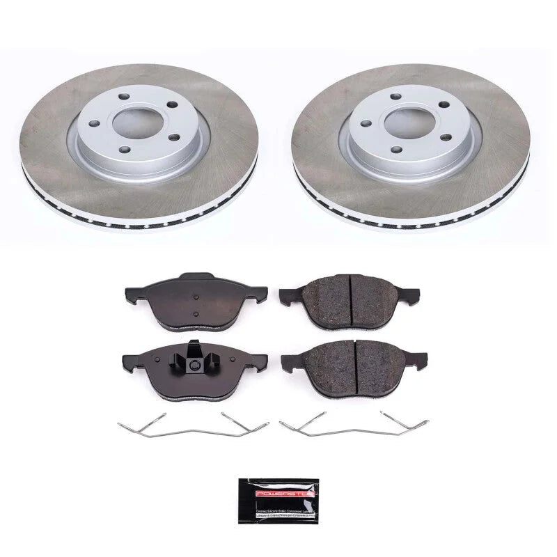 PowerStop Front Semi-Coated Rotor Kit fits 2013-2017 Ford C-Max / 2013-2019 Ford Escape S / 2013 Ford Escape SEL / 2014-20...