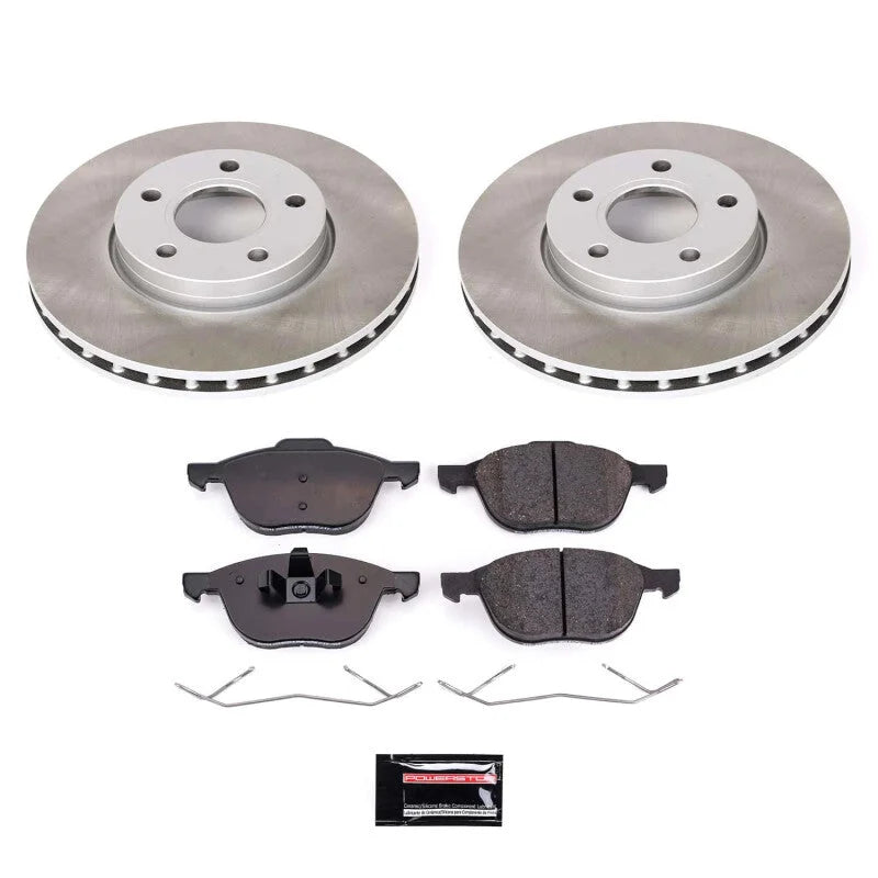 PowerStop Front Semi-Coated Rotor Kit fits 2013-2018 Ford C-Max / 2012-2018 Ford Focus Electric / 2012 Ford Focus SEL / 20...